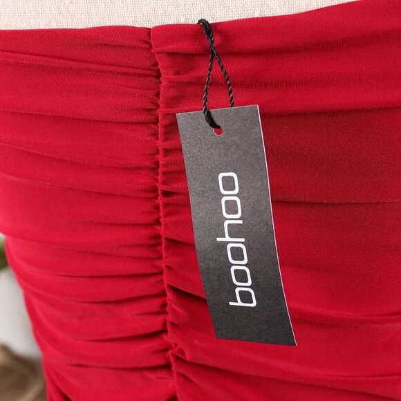 Boohoo Ruched Slinky Maxi Skirt - NWT - Size 6 - Picture 7 of 9